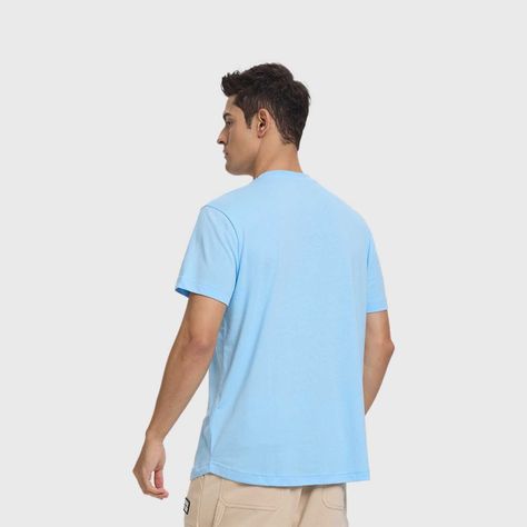Polera Hombre Long Fit Básica Celeste Fashion's Park-2