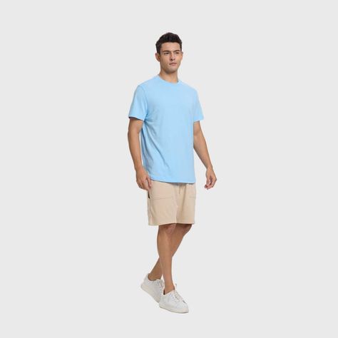 Polera Hombre Long Fit Básica Celeste Fashion's Park-3