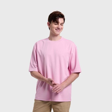 Polera Hombre Loose Fit Rosado Claro Fashion's Park-1