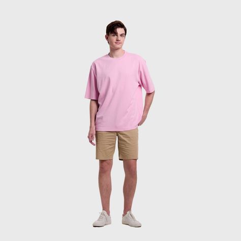 Polera Hombre Loose Fit Rosado Claro Fashion's Park-3