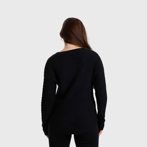 Sweater Mujer Listado Negro-2