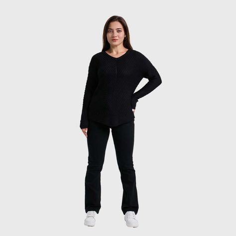 Sweater Mujer Listado Negro-3