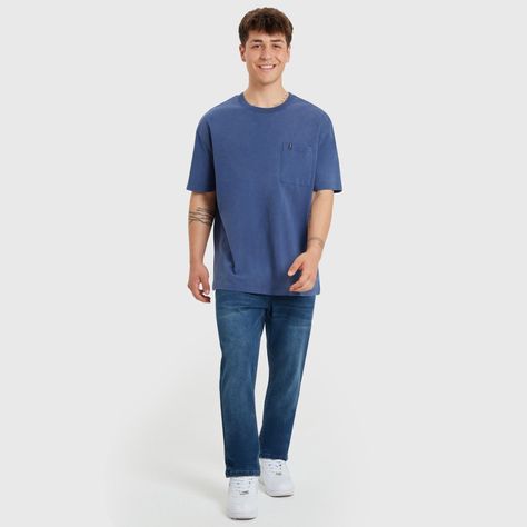 Polera Lisa Con Bosillo Azul Oscuro Hombre-3