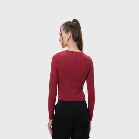 Polera Mujer Abotonada Burdeo Fashion's Park-2