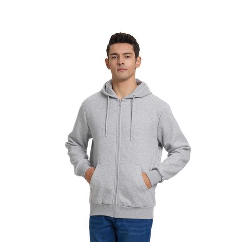 Polerón Hombre Full Zipper Gris Melange Fashion's Park-0