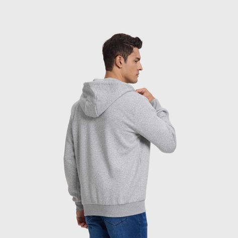 Polerón Hombre Full Zipper Gris Melange Fashion's Park-2