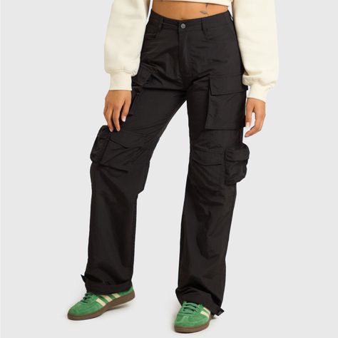 Pantalón Mujer Parachute Strap Negro Fashion's Park-1