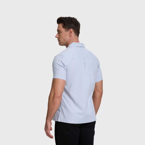 Camisa Hombre Lino Con Bolsillo Celeste Fashion's Park-2