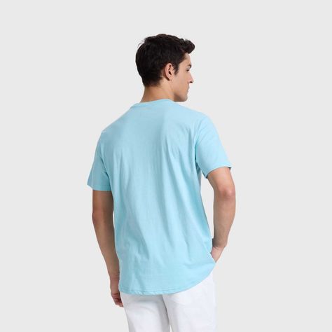Polera Hombre Long Fit Básica Turquesa Claro Fashions Park-2