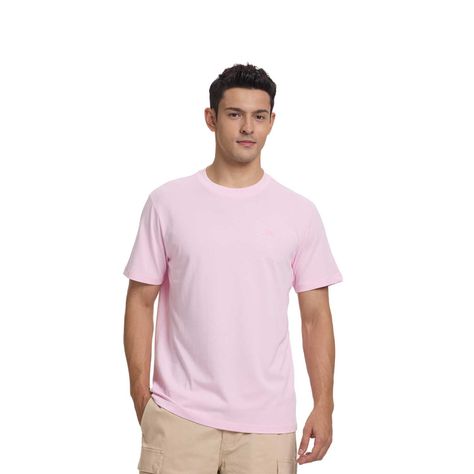 Polera Hombre Long Fit Básica Rosado Claro Fashion's Park-0