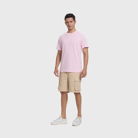 Polera Hombre Long Fit Básica Rosado Claro Fashion's Park-3