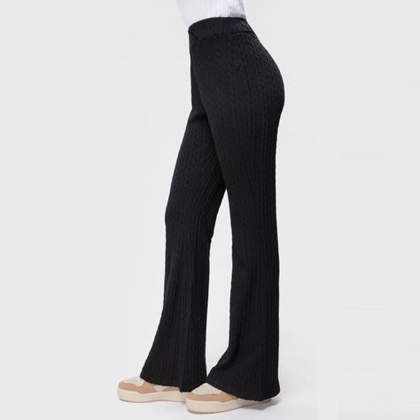Pantalón Acanalado Negro Mujer Fashion's Park-1
