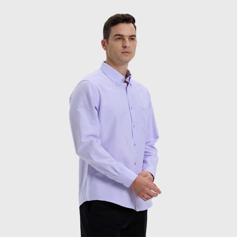 Camisa Hombre Oxford Lila-1