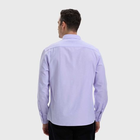Camisa Hombre Oxford Lila-2