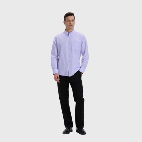Camisa Hombre Oxford Lila-3