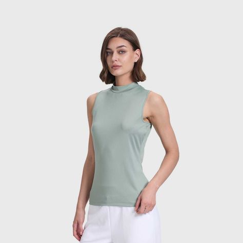 Polera Mujer Elasticada Verde Musgo Fashion's Park-1