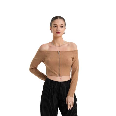 Polera Mujer Bardot C/Cierre Camel Fashion's Park-0