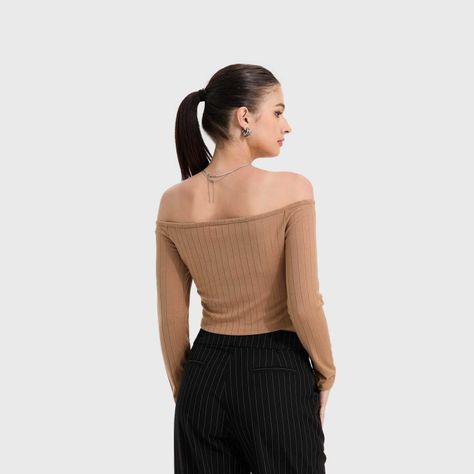 Polera Mujer Bardot C/Cierre Camel Fashion's Park-2