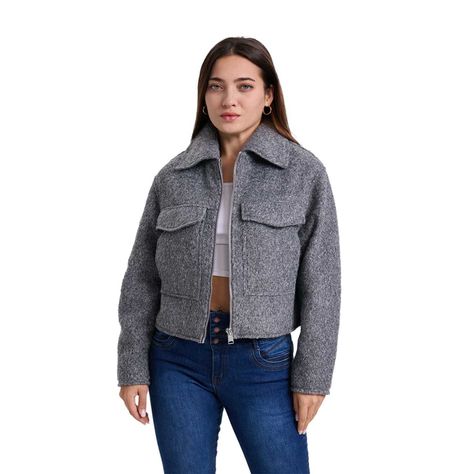 Chaqueta Mujer Paño Gris Melange Fashion´s Park-0