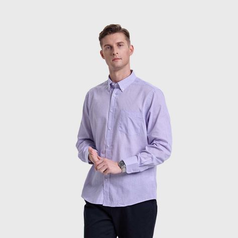 Camisa Hombre Fantasía Lila Claro Fashions Park-1