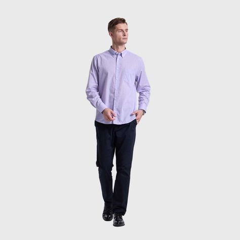 Camisa Hombre Fantasía Lila Claro Fashions Park-3