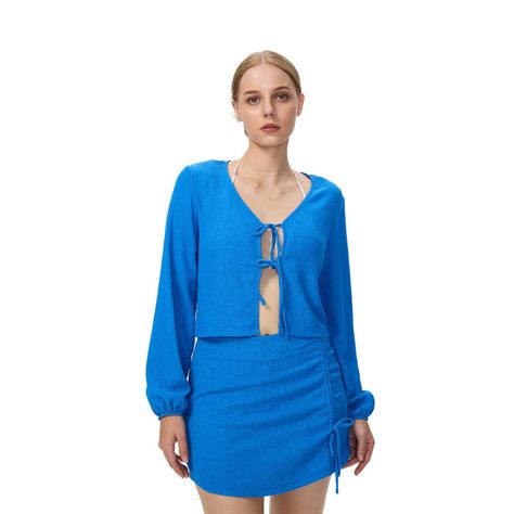 Polera Mujer Malla Azul Claro Fashion's Park-0
