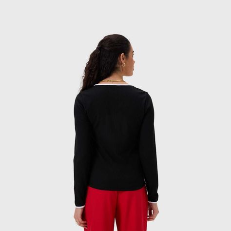 Polera Mujer Rib Escote Cruzado Negro Fashion's Park-2
