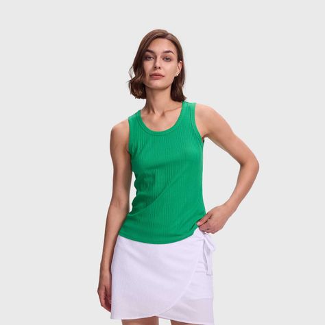 Polera Mujer Rib Rayas Y Lisa Verde Fashion's Park-1