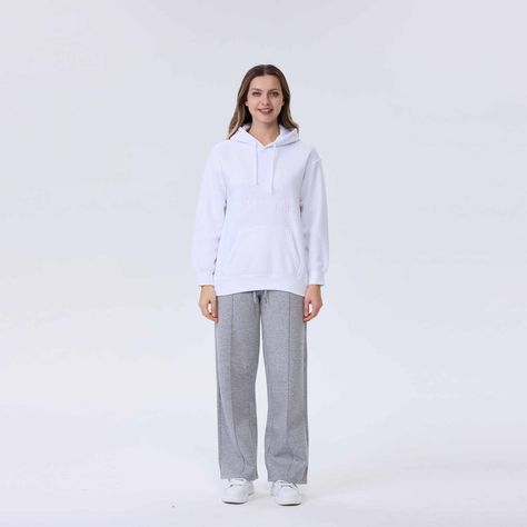 Polerón Mujer Estampado Blanco-3