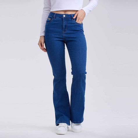 Jeans Mujer Flare Jewel Azul-0