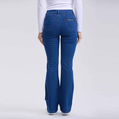 Jeans Mujer Flare Jewel Azul-2