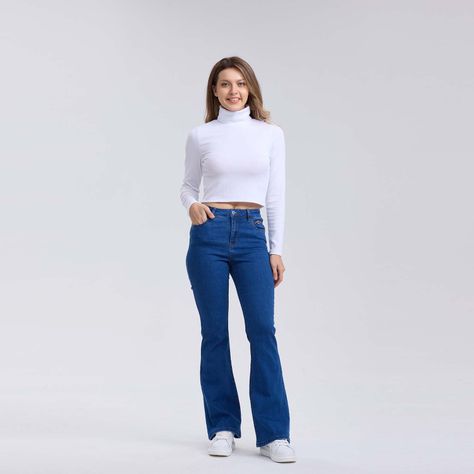 Jeans Mujer Flare Jewel Azul-3