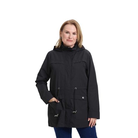 Chaqueta Mujer Casual Con Gorro Negro Fashion's Park-0
