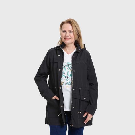 Chaqueta Mujer Casual Con Gorro Negro Fashion's Park-1