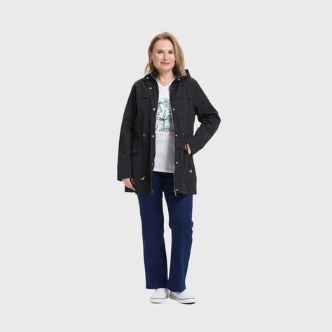 Chaqueta Mujer Casual Con Gorro Negro Fashion's Park-3