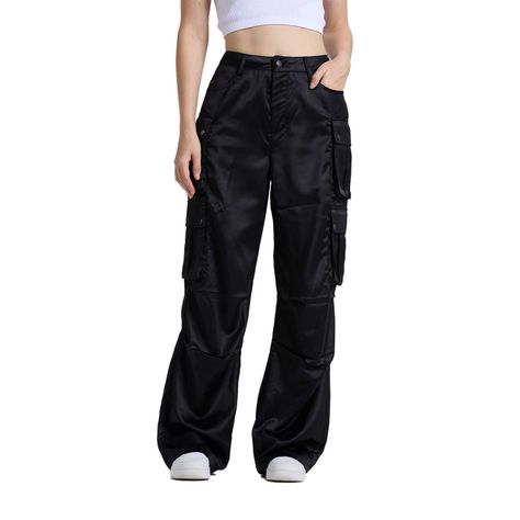 Pantalón Mujer Cargo Negro Fashion's Park-0
