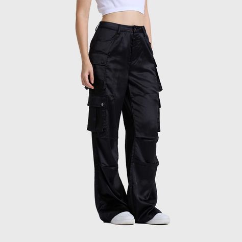 Pantalón Mujer Cargo Negro Fashion's Park-1