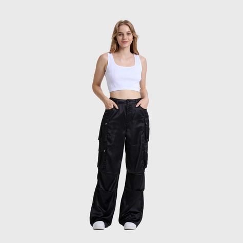 Pantalón Mujer Cargo Negro Fashion's Park-3