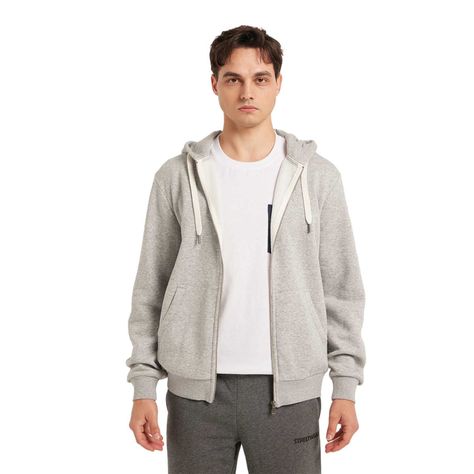 Polerón Hombre Hoodie Básico Full Gris-0