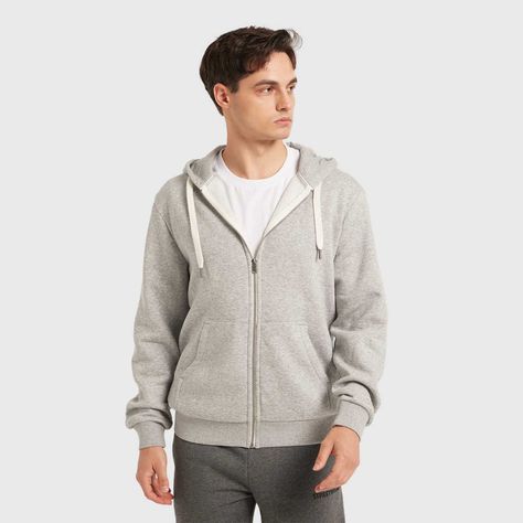 Polerón Hombre Hoodie Básico Full Gris-1