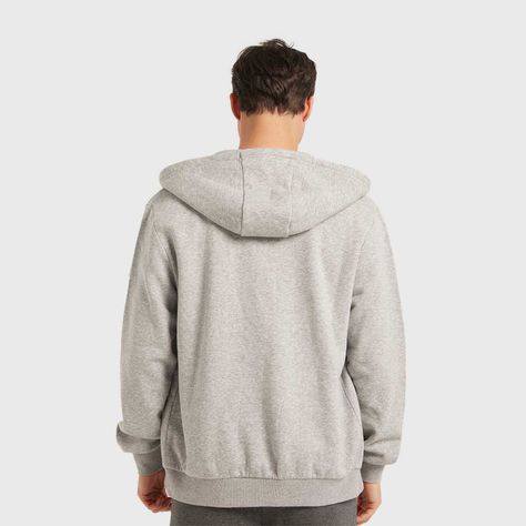 Polerón Hombre Hoodie Básico Full Gris-2
