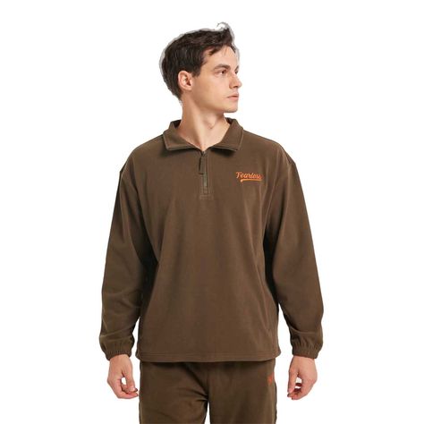 Polerón Hombre Medio Zipper Verde Militar-0
