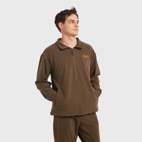 Polerón Hombre Medio Zipper Verde Militar-1