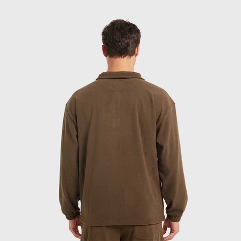 Polerón Hombre Medio Zipper Verde Militar-2