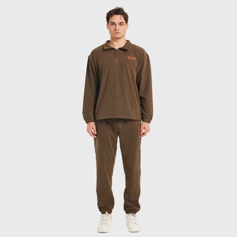 Polerón Hombre Medio Zipper Verde Militar-3