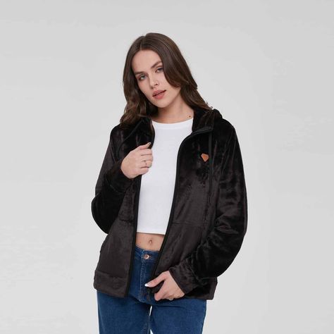 Polar Mujer Básico Full Zipper Negro-1