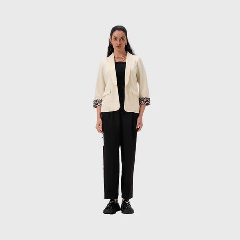 Blazer Mujer Liso Puños Animal Arena Fashion's Park-3