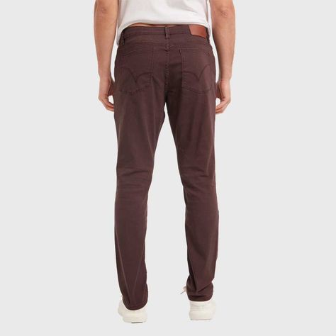 Jeans Hombre Slim Color Berenjena Oscuro-2