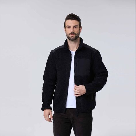 Polar Hombre Full Zipper Antelina Negro-1