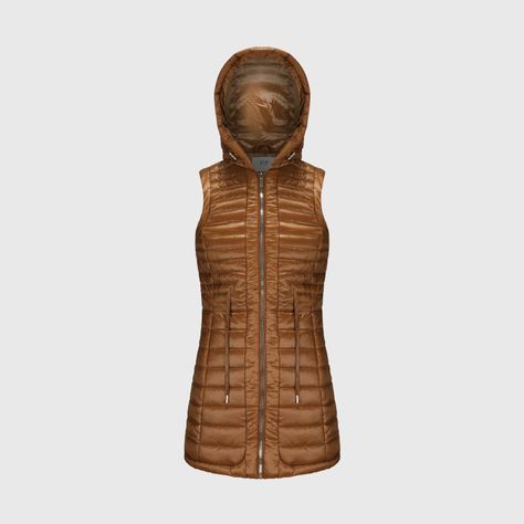 Parka Mujer Cintura Ajustable Café-1